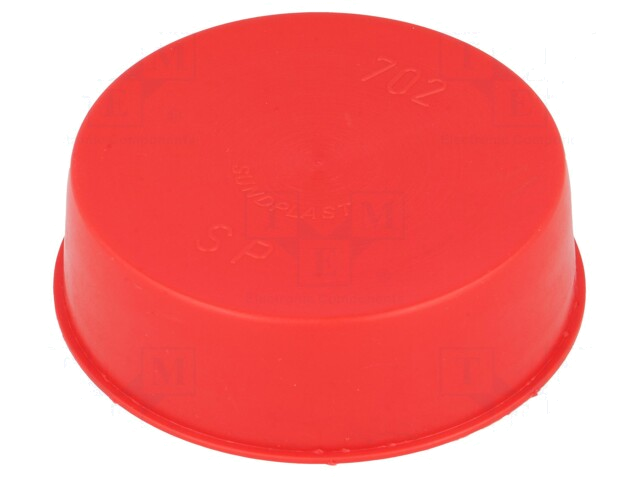Afdekdopje; Lichaam: rood; Buitendiam: 84,5mm; H: 17,6mm; Mat: LDPE Afdekdopje; Lichaam: rood; Buitendiam: 84,5mm; H: 17,6mm; Mat: LDPE